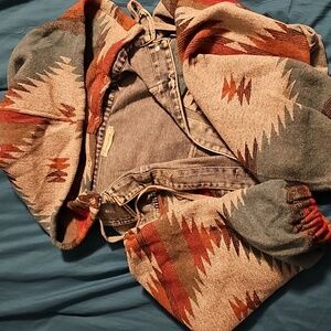 Aztec Print Jean Jacket